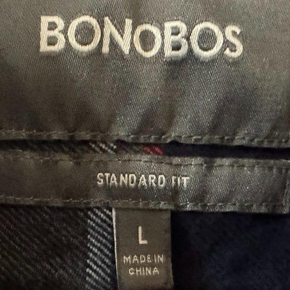Men's Bonobos Flannel Button Up Shirt Plaid Large Standard Fit Great Condition - Picture 3 of 3